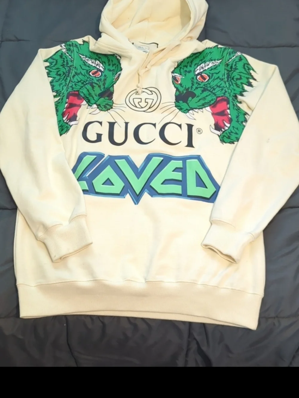 Gucci Cream Crewneck Tiger Hoodie Size M